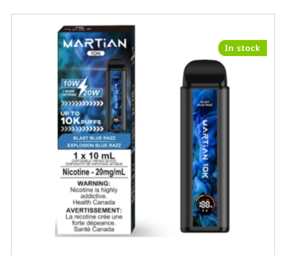 MARTIAN DISPOSABLE VAPE - 10000 PUFFS - great economy vape !!!!