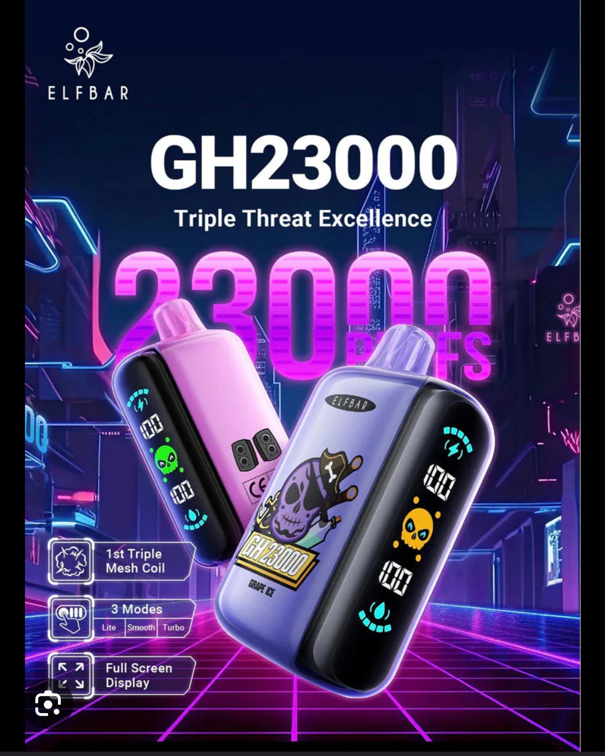 ELF BAR GH 23000 puffs - SYNTHETIC 50 (NEW!!)