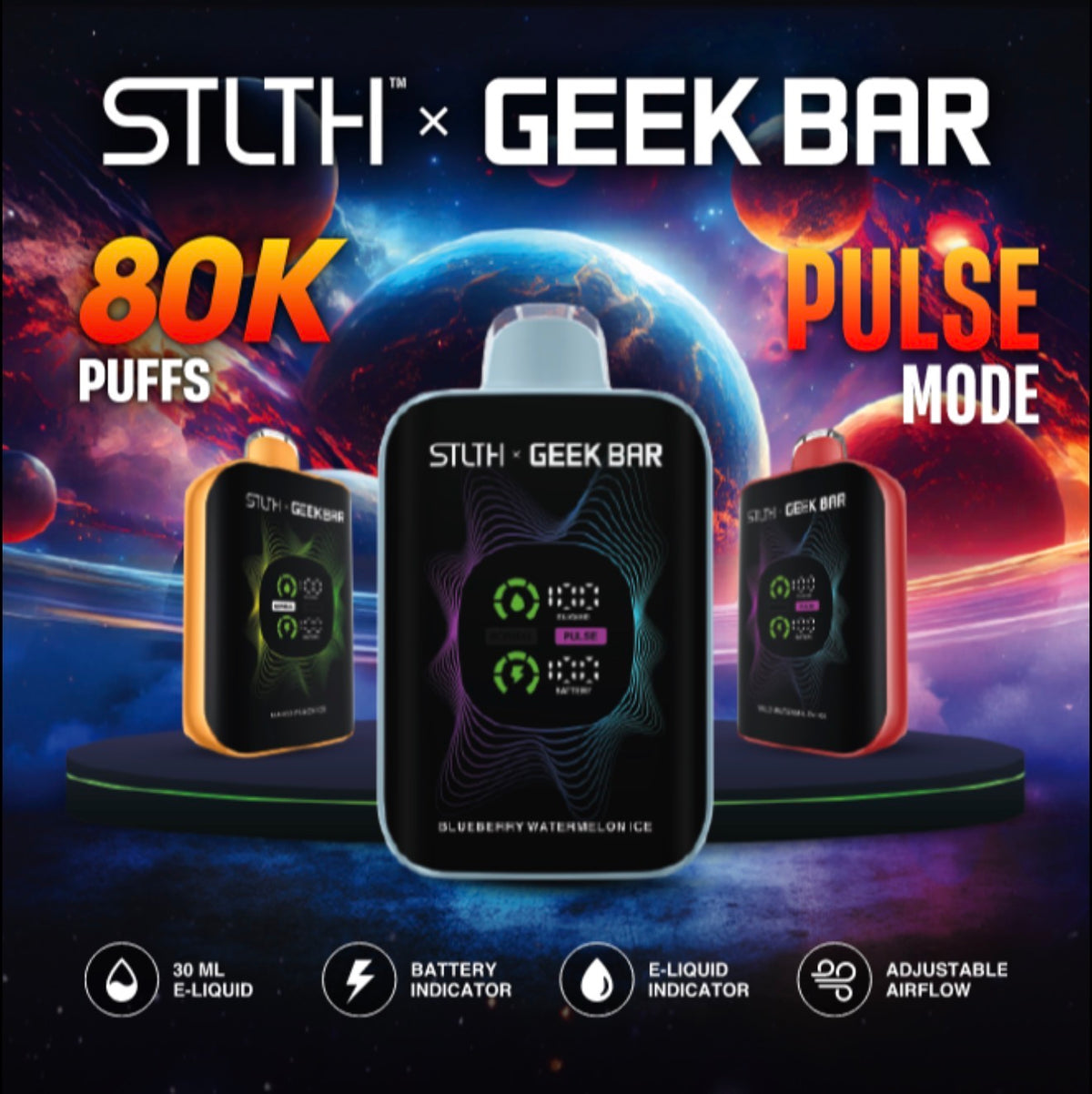 STLTH X GEEK BAR -80K puffs -NEW!!!