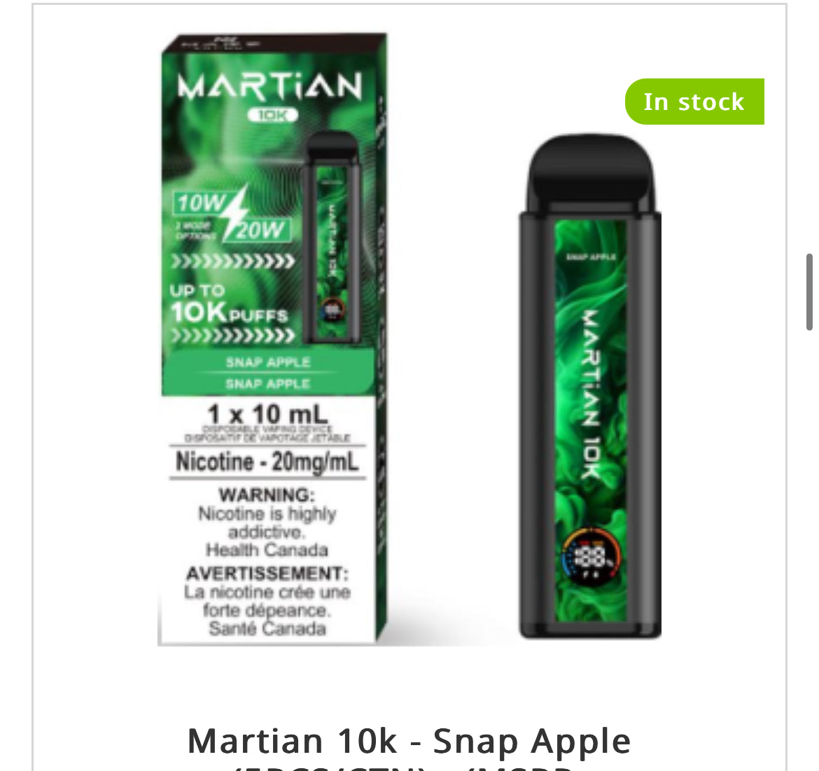 MARTIAN DISPOSABLE VAPE - 10000 PUFFS - great economy vape !!!!