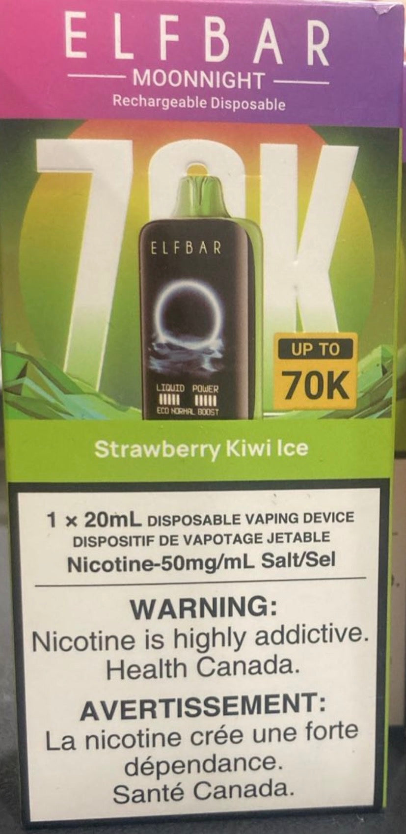 ***ELFBAR MOONNIGHT 70K*** - disposable vape; 50mg/ml