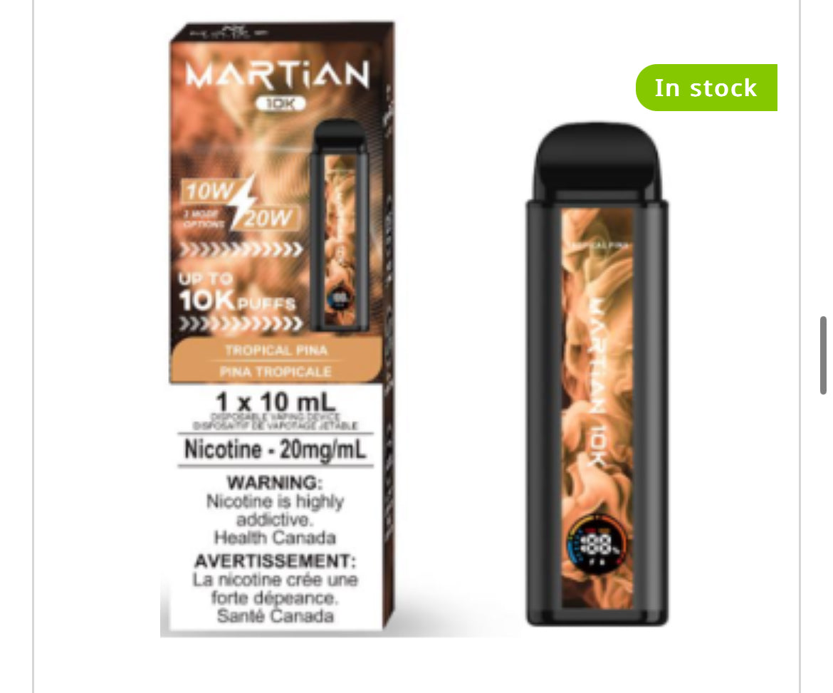 MARTIAN DISPOSABLE VAPE - 10000 PUFFS - great economy vape !!!!