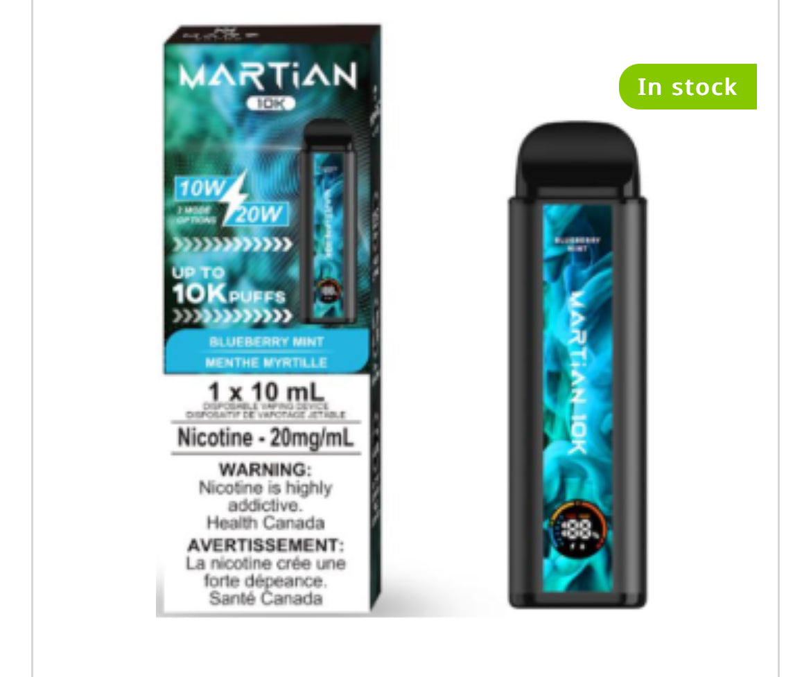 MARTIAN DISPOSABLE VAPE - 10000 PUFFS - great economy vape !!!!