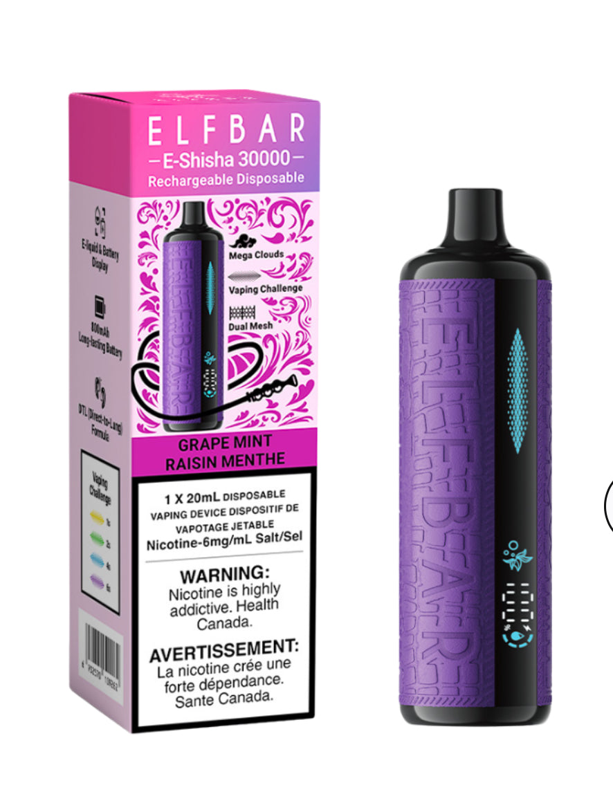 ELF BAR -E-SHISHA 30000 puffs ,New!!!