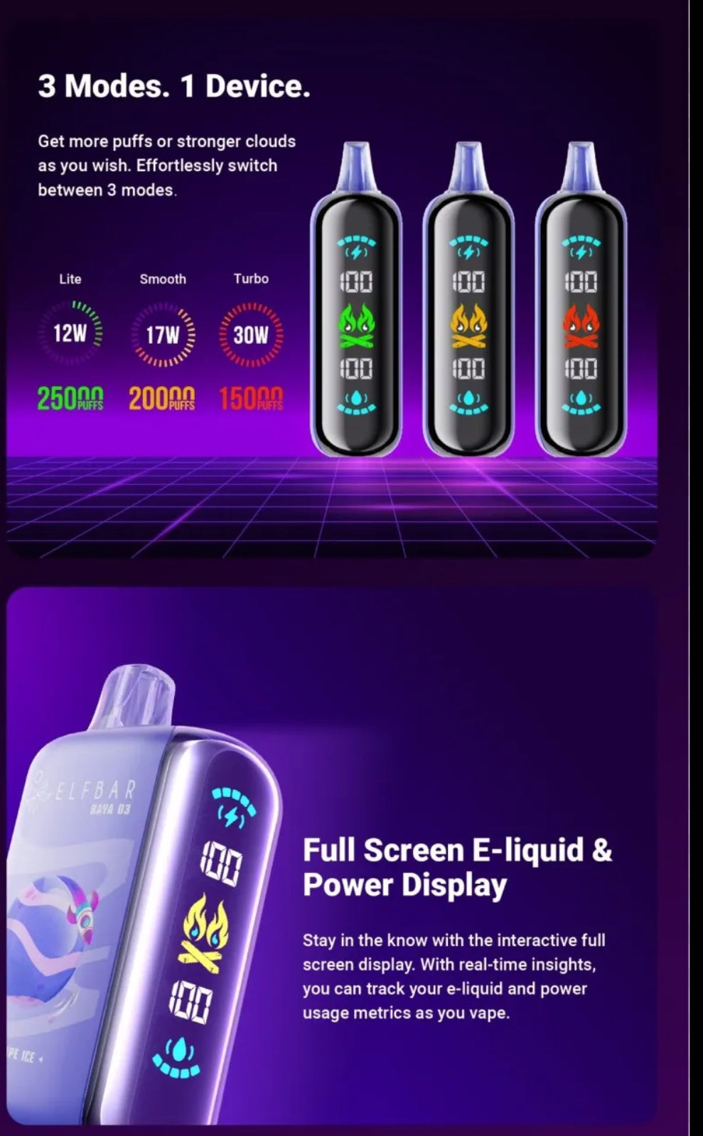 ELF BAR GH 23000 puffs - SYNTHETIC 50 (NEW!!)