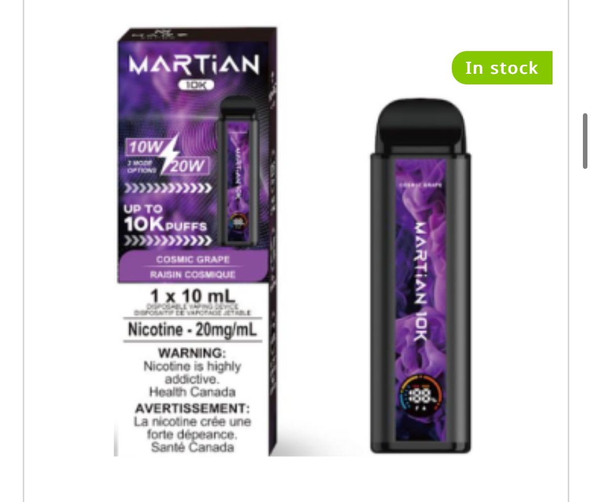 MARTIAN DISPOSABLE VAPE - 10000 PUFFS - great economy vape !!!!