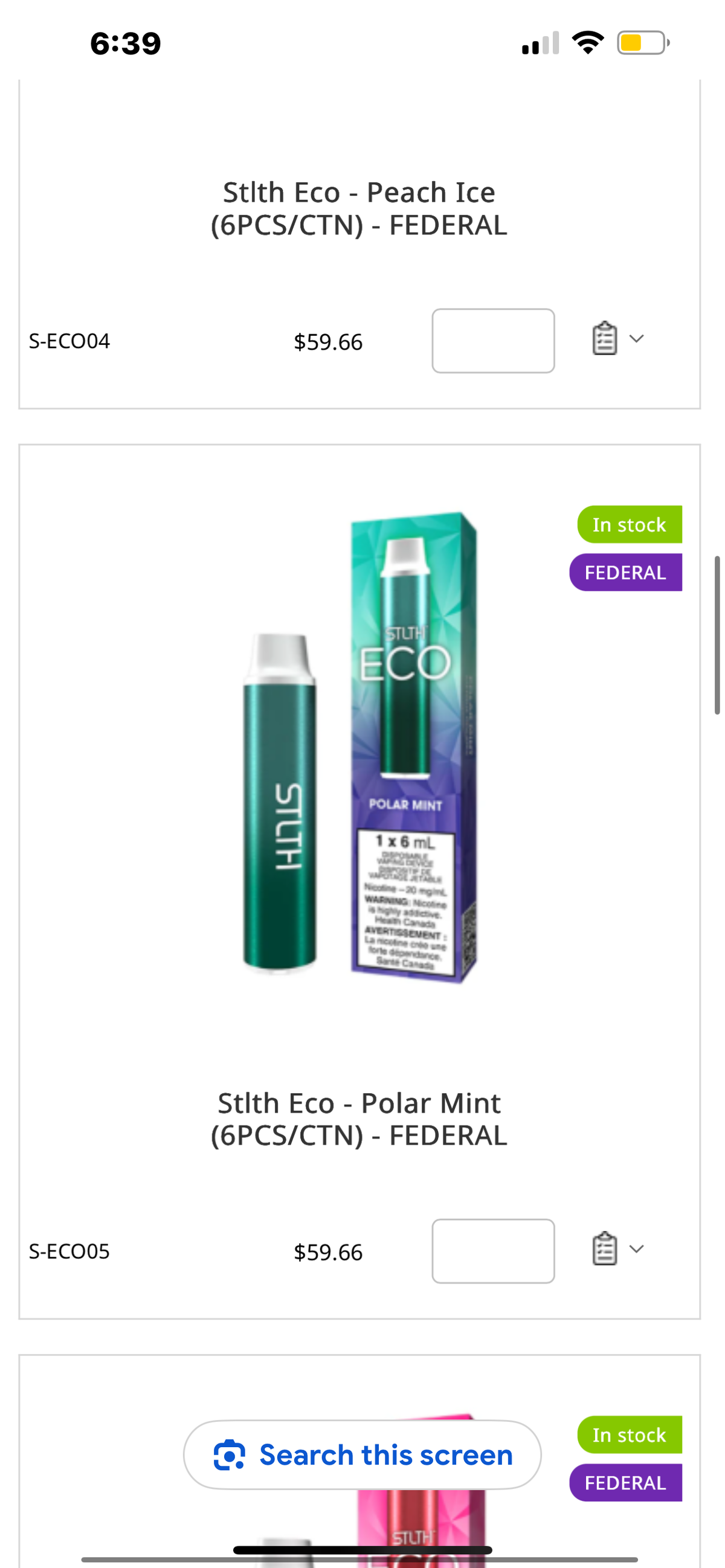 STLTH ECO -DISPOSIBLE VAPE- 6ml
