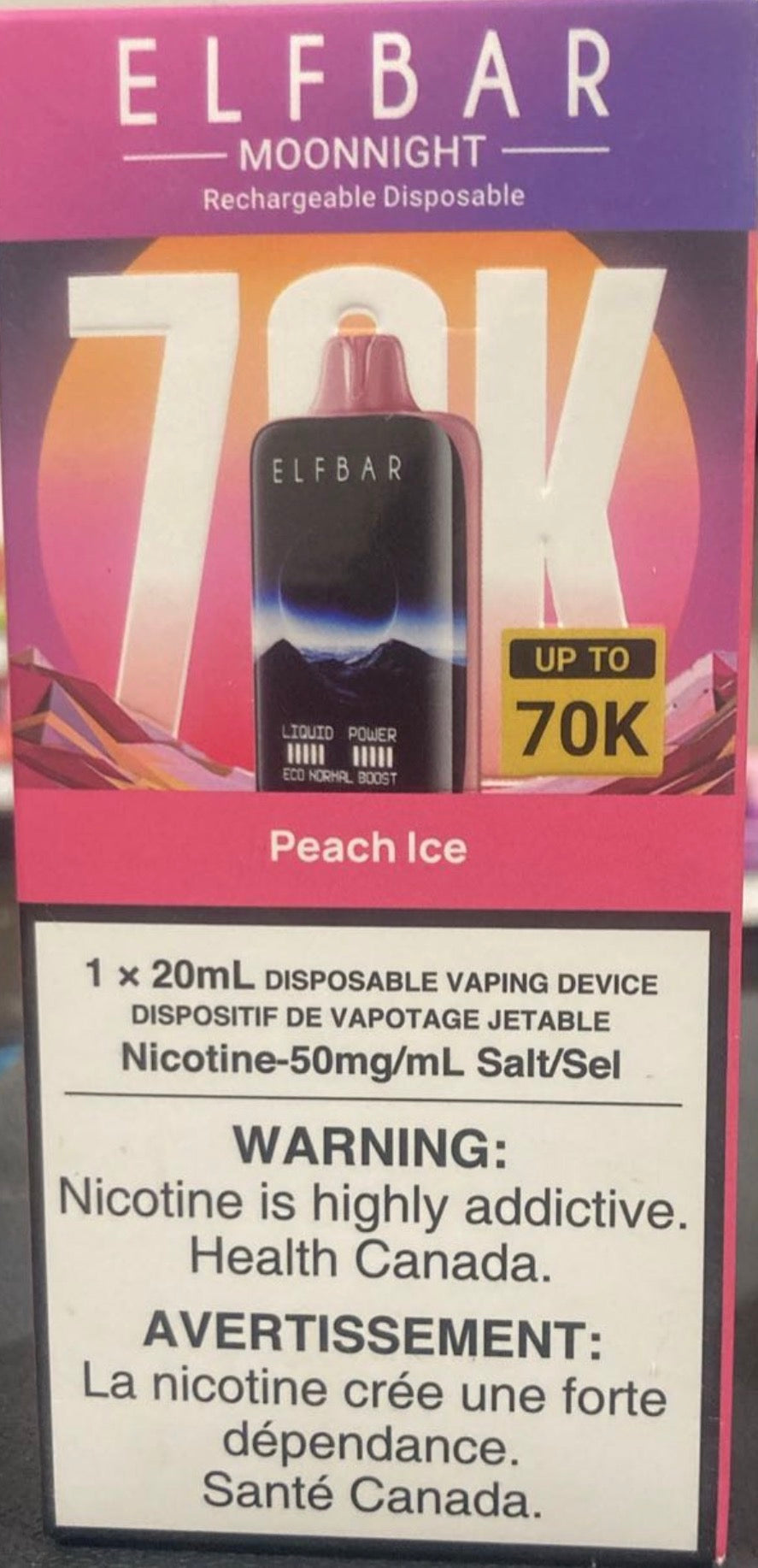 ***ELFBAR MOONNIGHT 70K*** - disposable vape; 50mg/ml