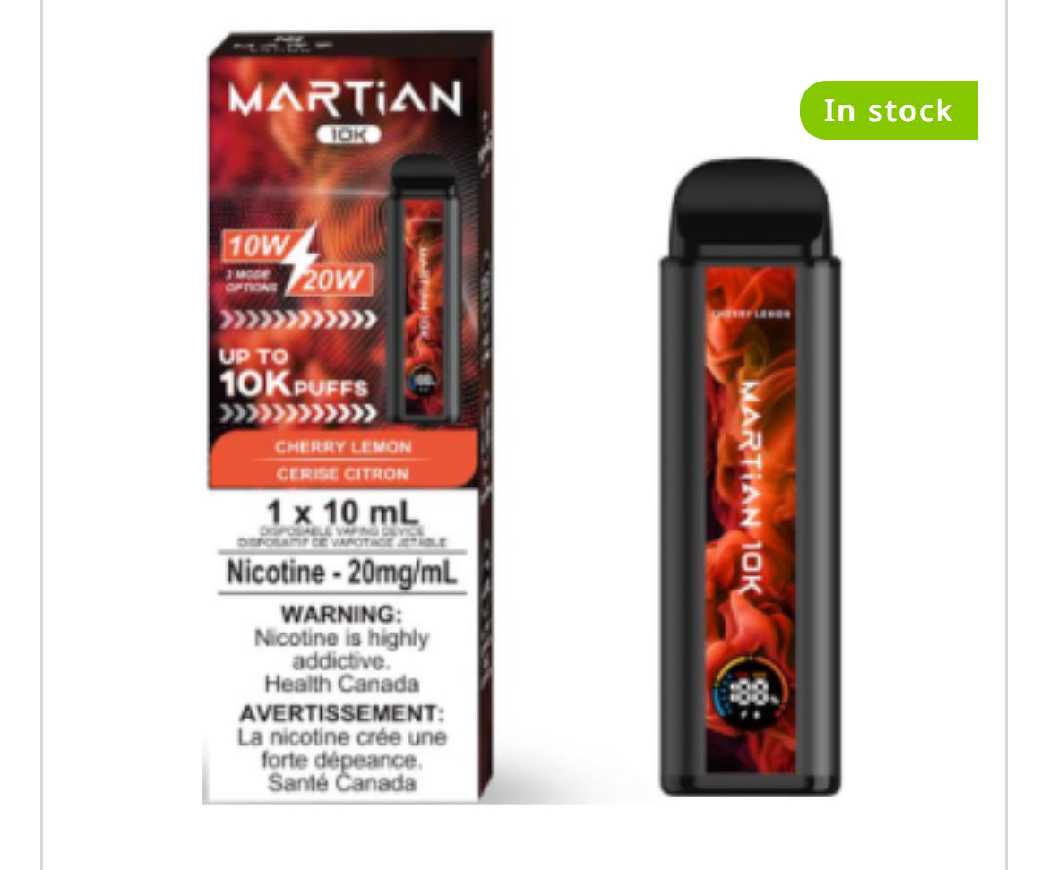 MARTIAN DISPOSABLE VAPE - 10000 PUFFS - great economy vape !!!!