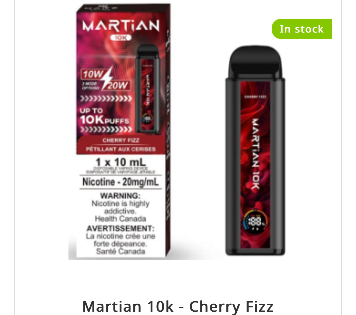 MARTIAN DISPOSABLE VAPE - 10000 PUFFS - great economy vape !!!!