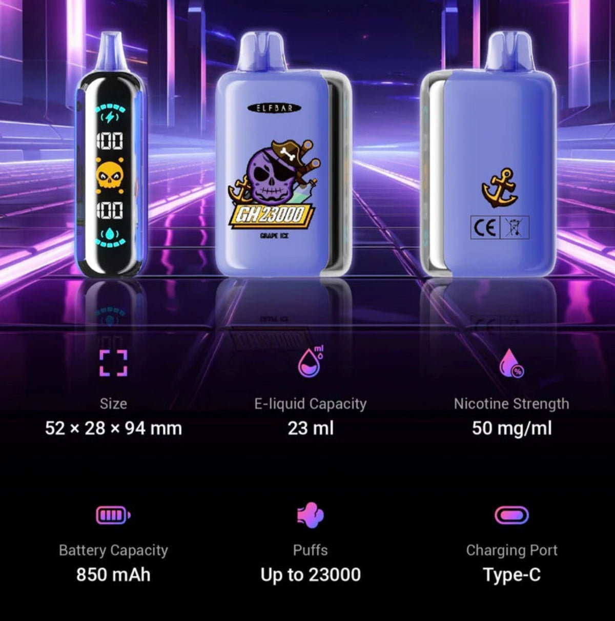 ELF BAR GH 23000 puffs - SYNTHETIC 50 (NEW!!)