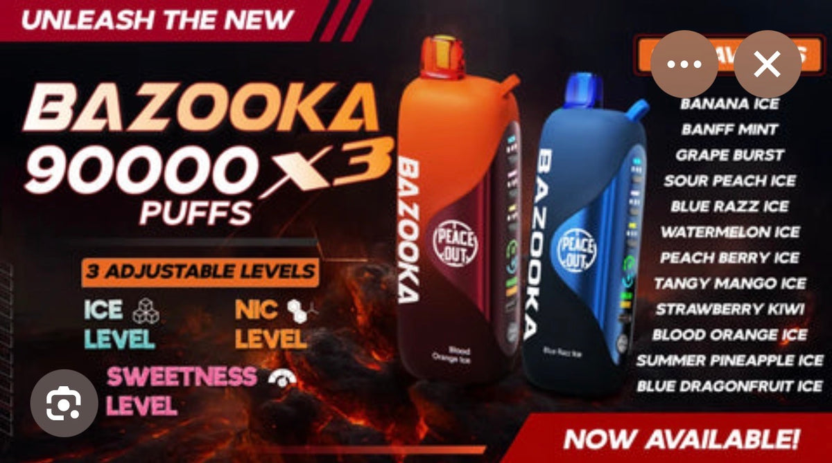 BAZOOKA 90000 PUFFS DISPOSABLE VAPE