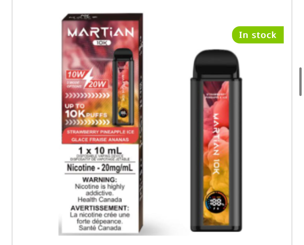 MARTIAN DISPOSABLE VAPE - 10000 PUFFS - great economy vape !!!!