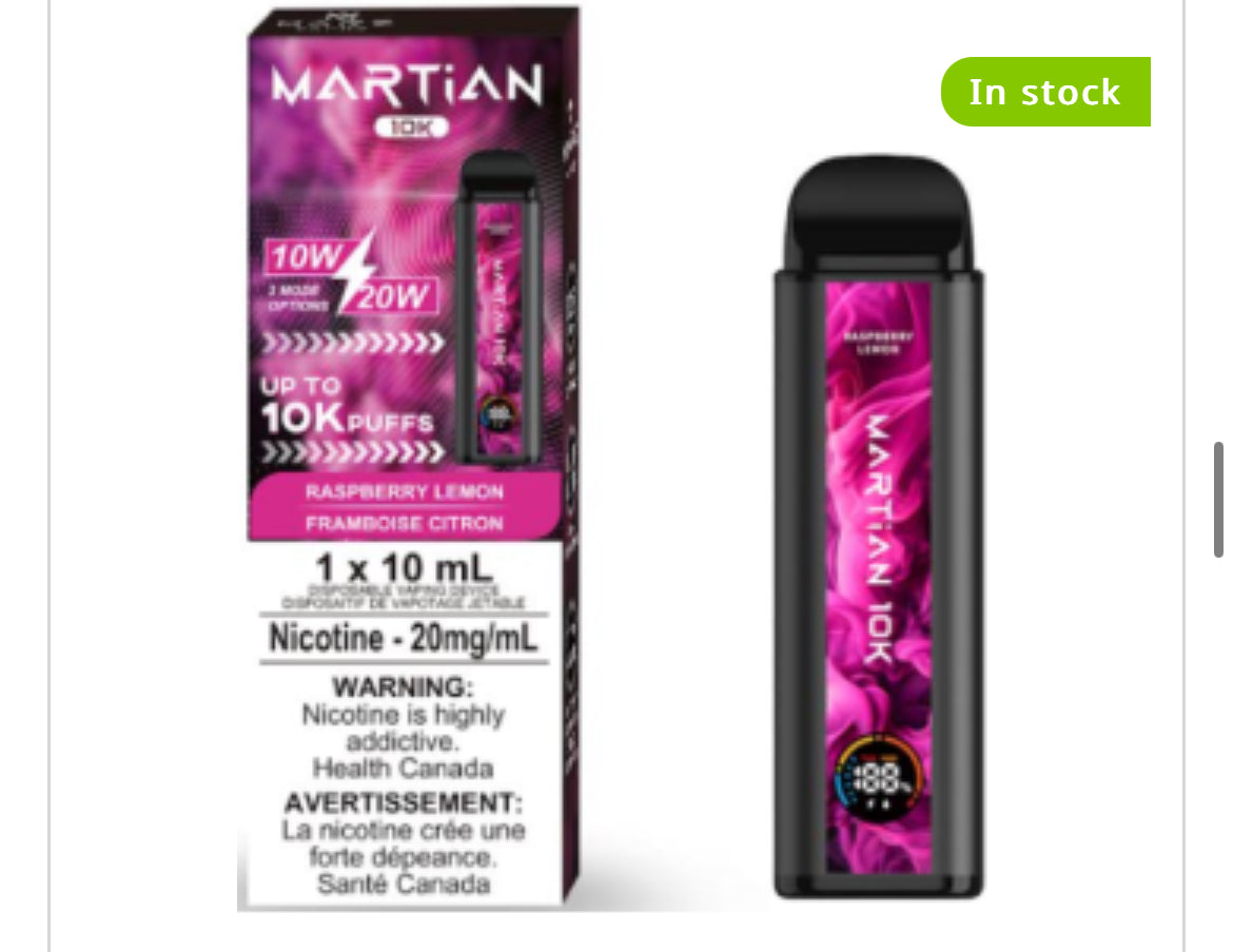 MARTIAN DISPOSABLE VAPE - 10000 PUFFS - great economy vape !!!!
